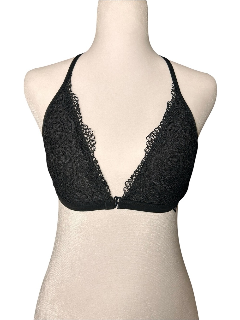 Victoria's Secret Front-Close Lace Bralette Black M